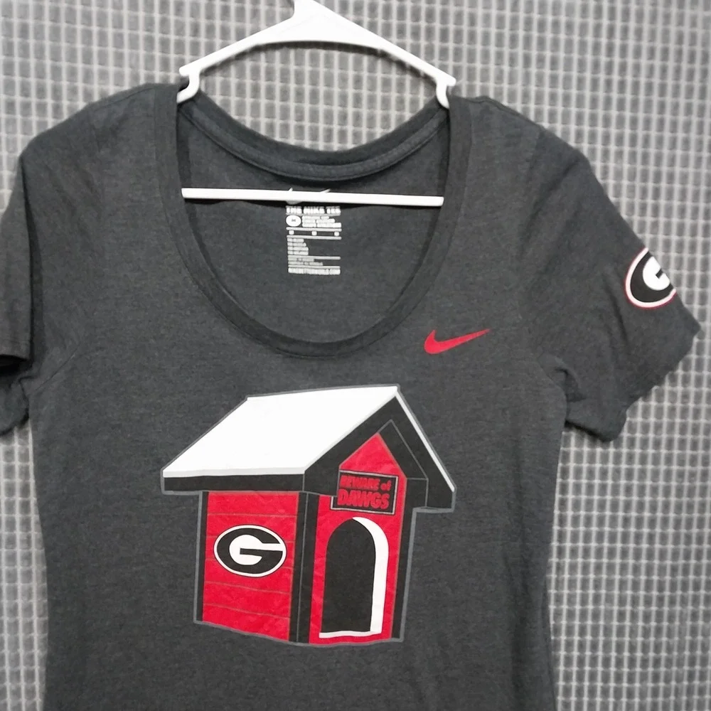 Nike Georgia Bulldogs T-Shirt Womens Graphic Tri-Blend Medium Charcoal Grey